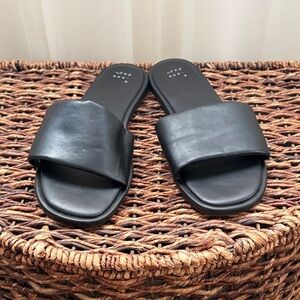a new day Black Slide Sandals